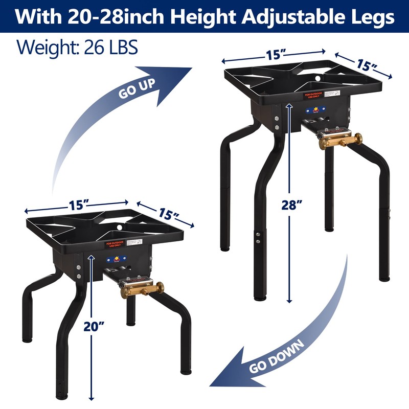 ARC 100,000BTU Propane Outdoor Burner Camp Gas Stove,with Removable Legs,Ideal