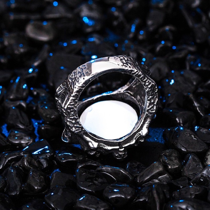 Evil Eye Claw Biker Ring, Eyeball Claw Ring for Men,