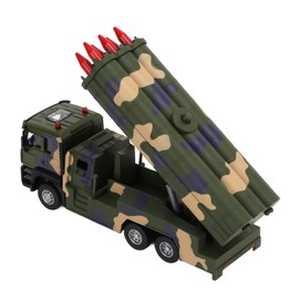 1/50 Military Missile Vehicle Model Alloy Pull Back Rocket Car Toy with Sound and Lights for Kids