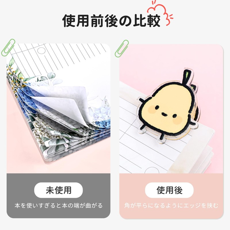 Newseego Clip (Set of 9), Cute Corner Clips, Paper Clips,
