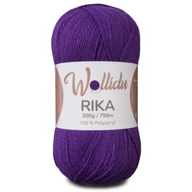 Wollidu Rika Yarn for Crochet and Knitting, 300 g / 798 m, Knitting Yarn, 100% Polyacrylic, Crochet Yarn, Purple