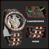 Dentily Men's Hollow Analog Wooden Watch Retro Gear Carving Design