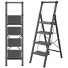 4 Step Ladder, DIAMONDFORGE Folding Step Stool with Wide Anti-Slip