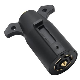 ZUDKSUY 7 Pin Trailer Plug Connector, 12V 7-Way Round RV Style Flat Blade Trailer Light Plug, Detachable Trailer Harness Connector for Boat Camper Trailer RV