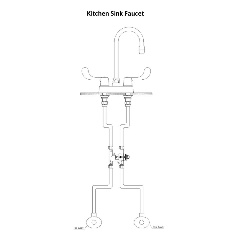 H.C. BT-T40LF-38 Under Counter Thermostatic Mixing Valve, 3/8 inches, Brass