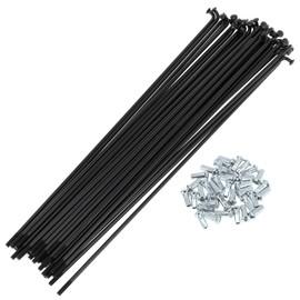 A ABSOPRO Bicycle Spokes 12G 215 mm Length Bicycle Wheel Spokes Carbon Steel Black 1 Set