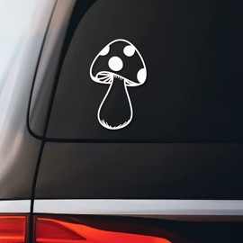 Mushroom Sticker Decal Notebook Car Laptop 3.5"x5.5" (White)