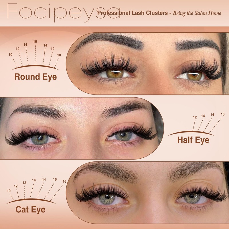 Focipeysa Wispy Lash Clusters Natural Clusters Lashes Wispy Individual Lashes