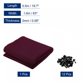 sourcing map Speaker Grill Cloth 20 x 63 Inch Stereo Mesh Fabric Protective Dustproof Cloth with Speaker Grill Guides Peg for Home Speaker Repair Burgundy