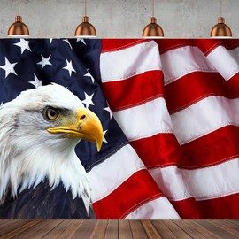 Hnzwbxg 7x5FT American Flag Backdrop Vinyl Memorial Day 4th of July Independence Day Backdrop Red White and Blue