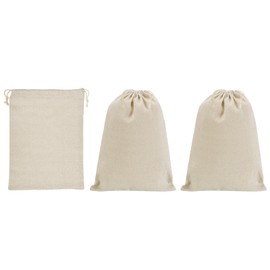 PATIKIL 16"x12" Coin Money Sacks Bag, 3 Pack Bank Deposit Change Transit Bags Cash Bag with Drawstring Currency Bags Gift Bag Style 1, Beige