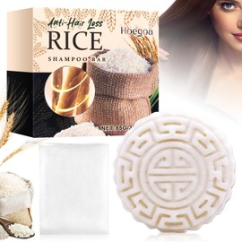 Reiswasser Shampoo Bar,Shampoo Seife Festes,Reisshampoo Bar,2 In1 Reiswasser und Conditioner Riegel,Anti-Haarausfall Reis für Haarwachstum, feuchtigkeitsspendend