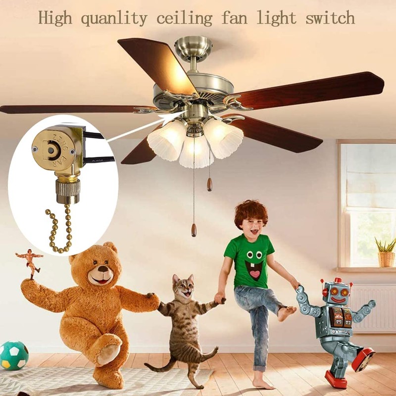 Akahttbn Ceiling Fan Switch Zing Ear ZE-109M Pull Chain Cord
