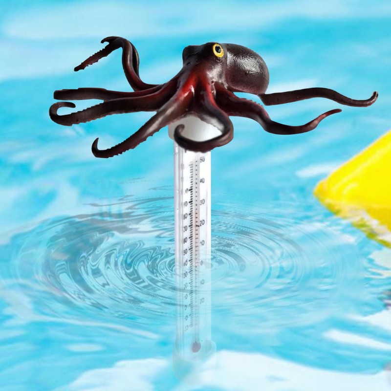Pool Temperature Thermometers Floating,Swimming Pool Thermometers - Octopus Shape Large