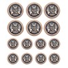14Pieces Black Gold Metal Blazer Buttons 20MM 15MM Set for