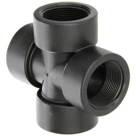 Banjo CR200 Polypropylene Pipe Fitting, Cross, Schedule 80, 2" NPT Female