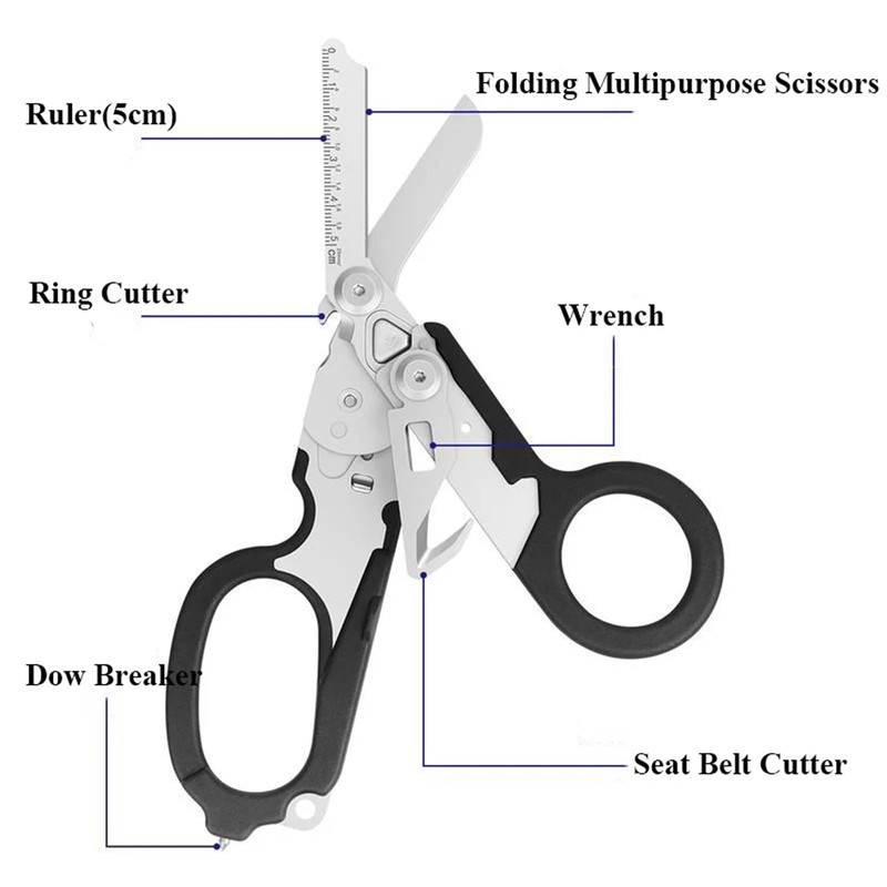 MYLEUS Heavy-Duty Emergency Response Shear with Strap Cutter & Glass