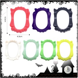 DVOFU 8Pieces Vampire Teeth Multicolor Plastic Fake Fangs Dentures Masquerade Party Teeth Werewolf Zombie Fangs Cosplay Props for Kids Adult Party Decorations