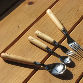 Nagao Waiwai Kitchen Dessert Spoon Dessert Fork Set of 2 Made in Japan