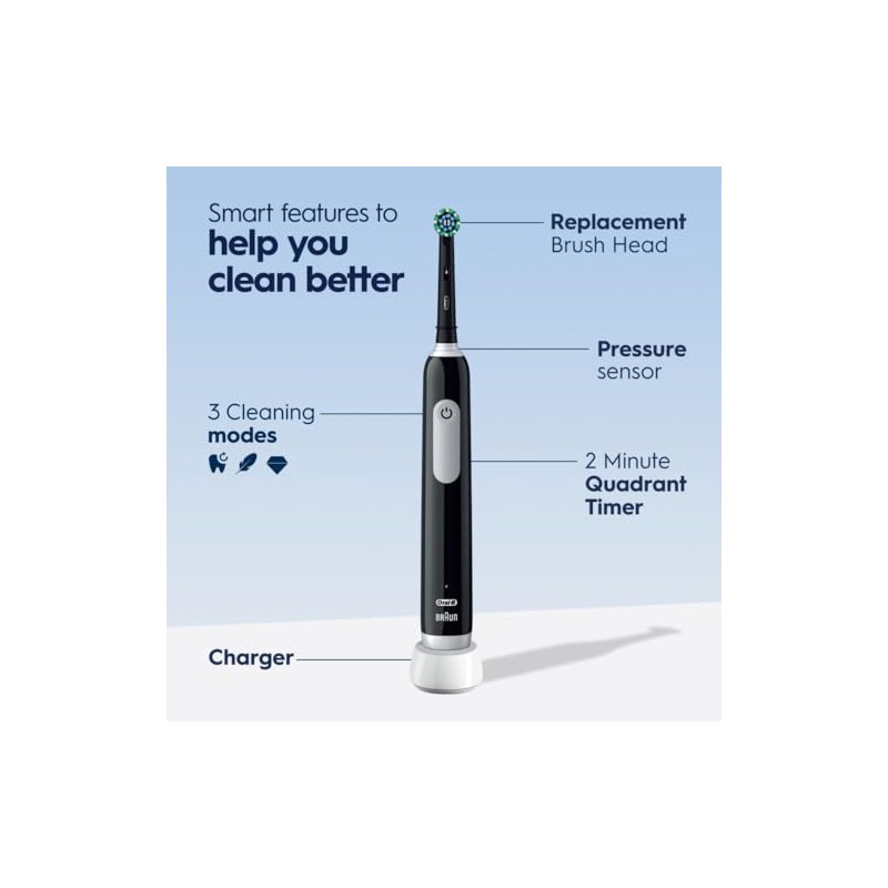 Oral-B Pro 1000 Rechargeable Electric Toothbrush, Black