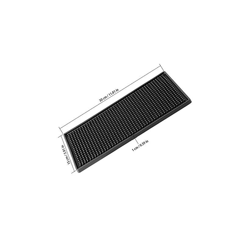 Rubber Service Bar Mat, Anti-slip12" x 6" Rubber Bar Spill