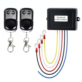 Gmailmall Wireless Winch Remote Control Kit for Truck Jeep ATV SUV, 12V 24V Handset Recovery Waterproof Winch Remote Control Switch Receiver Kit for Car
