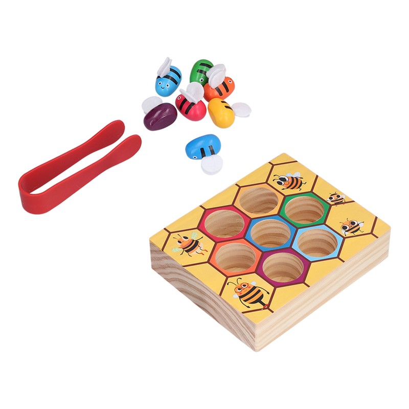 Clamp Bee Matching Game Toys Early Educational Learning Fine Motor