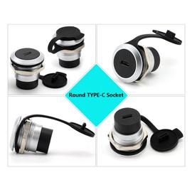 PENGLIN 2pcs USB 3.1 Type C Panel Mounting Waterproof Plug, 24 Pins Female to Female Zinc Alloy Housing Double Head Adapter with Waterproof/Dust Cap