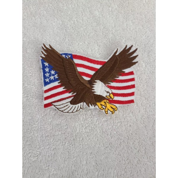 American Flag Patch Vintage PatrioticBald Eagle Over American Flag Sew