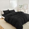 JIYUAN 100% Washed Cotton Duvet Cover Set 3 Pieces Cal