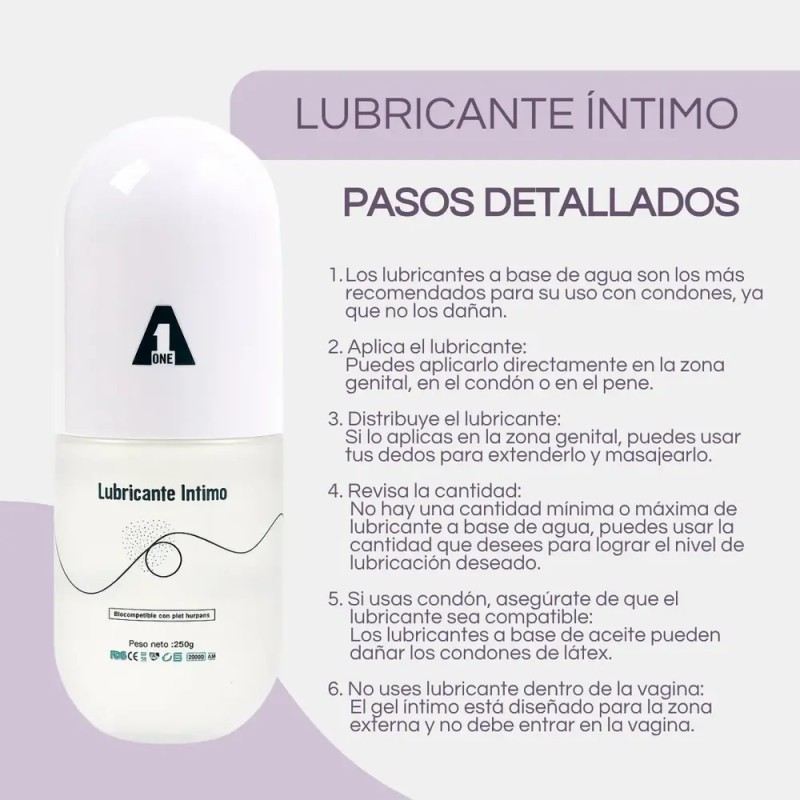 Lubricante Intimo Gel Base Agua Sabor Y Aroma Natural 250ml