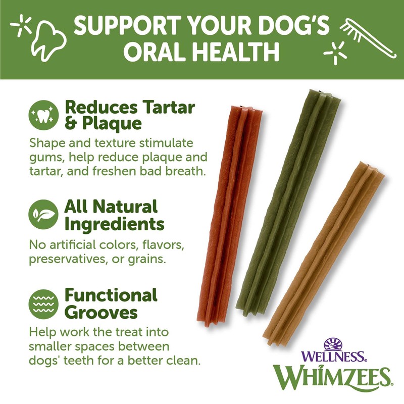 Whimzees Wellness Stix Dog Dental Treats, Medium Size Stick, (14