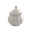 WAIT FLY Vintage Embossed Ceramic Sugar Bowl with Lid, Sugar
