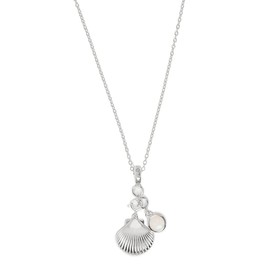 Annie Oak Womens 925 Silver Fiji Double Charm Princess Length Necklace