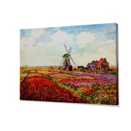 Monet Wall Art Collection Tulips of Holland By Claude Monet Canvas Prints Wrapped Gallery Wall Art | Stretched and Framed Ready to Hang 30X40,