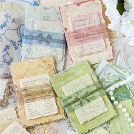 MSLSOZ Scrapbooking Paper Set, 120 Sheets Embossed Relief Art Paper in 2 Sizes and 4 Colours, Perfect for Journaling, Painting, Photo Albums