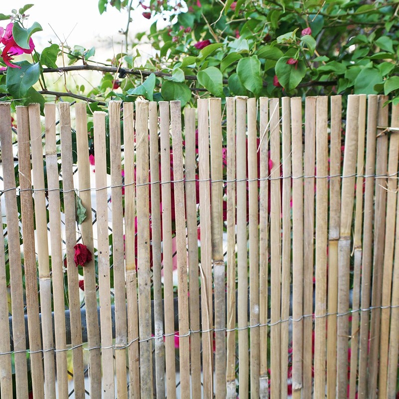 FOREVER BAMBOO Natural Split Rolled Bamboo Fence Panel for Garden