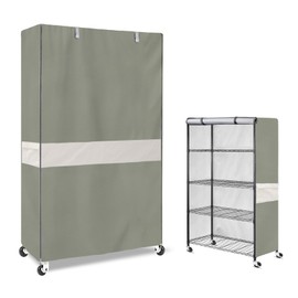 SoloToo Heavy-Duty Waterproof Wire Shelf Cover, Garage Storage Shelving Protector, Universal Fit 48 x 24 x 72 Inch Rack Covers with 1" Tolerance (Sage Green)