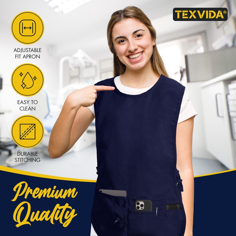 TEXVIDA 5 Pockets Cobbler Aprons for Women Men (Pack of