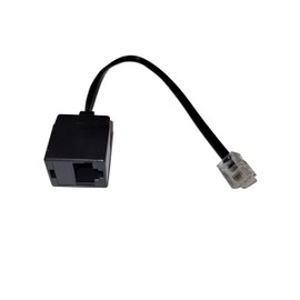 Dadusto 3 Pcs RJ11 6p4c Male to RJ45 8p4c Female 4 Core Flat Black 0.15m Electric Reducer Adapter