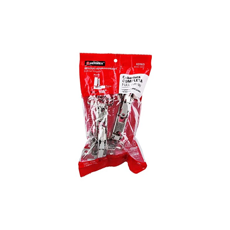 Hermex BIDI-165C, Bisagras bidimensional de 165° - 1 bolsa x