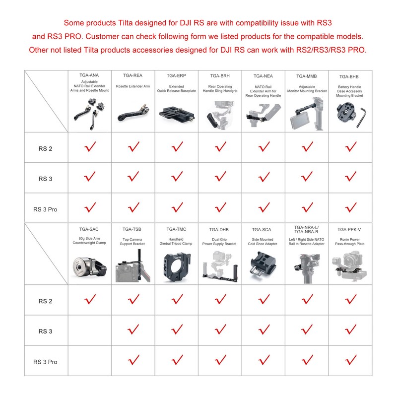 TILTA TGA-ERP Extended Quick Release Baseplate for DJI RS2 RSC2