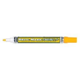DYKEM Brite-Mark Rough Neck Tough Tip Marker, Yellow, 0.09 inches (84204)