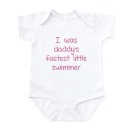 CafePress I Was Daddy's Fastest Little Swimmer Infant Bodysu Cute Infant Bodysuit Baby Romper