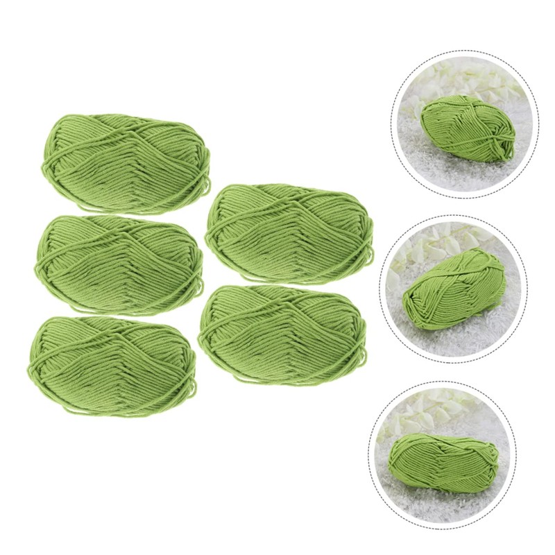 Tofficu 5 Rolls Cotton Yarn for Knitting and Crochet Soft