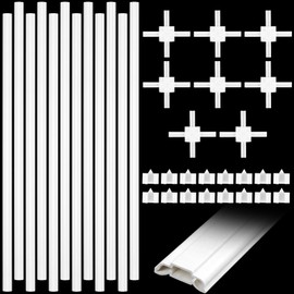 Maasechs 12 Pcs 24" Plastic Window Grille Inserts White Window Grid Kit Include Grid Connectors and Fasteners for for Installing Decorative Grilles Layouts Home