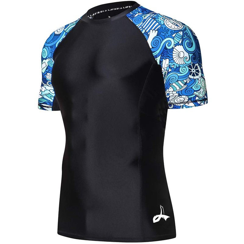LAFROI Men's Short Sleeve UPF 50+ Baselayer Skins Compression Rash