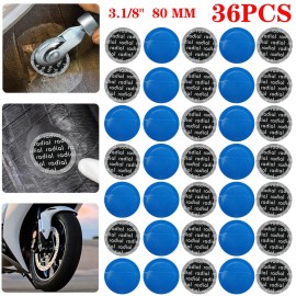 Unbranded 36Pcs 3-1/8"(80mm) Round Tire Repair Patch Kit  For Car Truck Motorcycle Bike