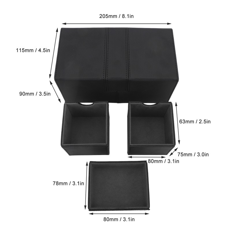 Card Deck Box with 3 Drawers Large Capacity Magnetic Closure