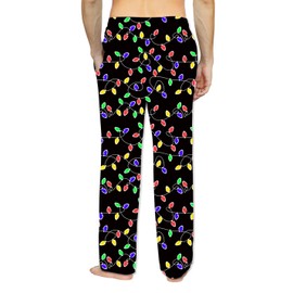Soophiea Mens Christmas Pajamas Pants Xmas Light String Printed Pjs Lounge Pants for Party Holiday Vacations